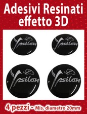 4 Adesivi 3D Resinati LANCIA YPSILON ELEFANTINO - diametro 20mm