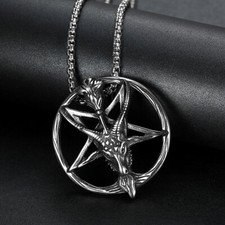 Collana uomo pentagramma testa
