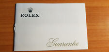 libretto garanzia rolex