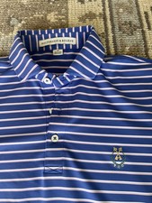 Holderness & Bourne Camicia da Golf a Righe Blu Peachtree Golf Club Medium