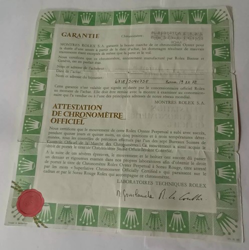 Rolex certificato garanzia - rolex,