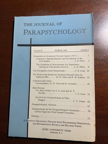 The journal parapsychology - journal, of