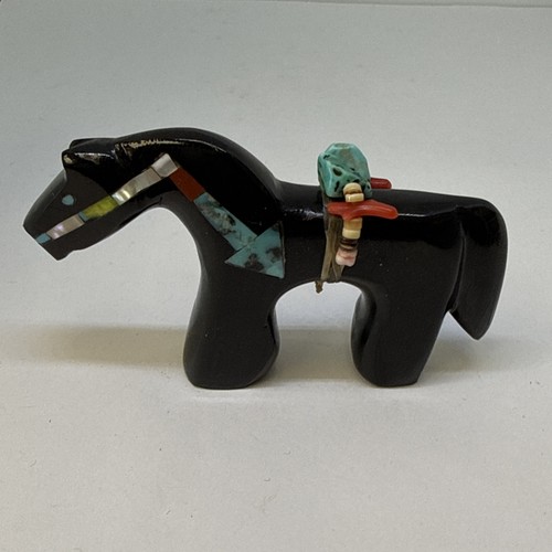 Black stallion zuni fetish - black,
