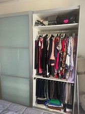 armadio 2 ante scorrevoli bianco con cassettiera e portapantaloni