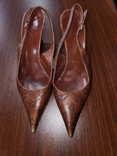 Gucci logo brown leather - gg,