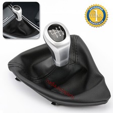 Pomello Leva del Cambio per BMW 1er E81 E82 E87 E88 6 Marce Pelle con Cuffia