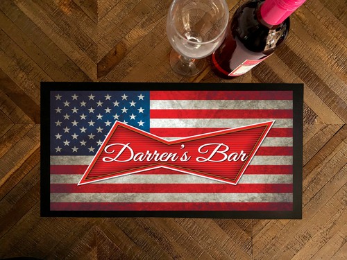 Personalised bar runner mat - personalised,