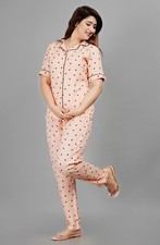 Set da notte completo pigiama donna vestito pigiama indiano stampa floreale pesca