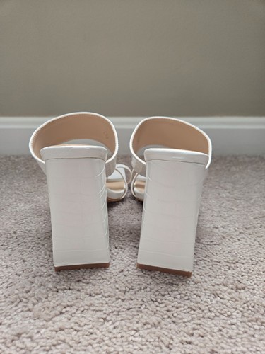 White faux leather - , on