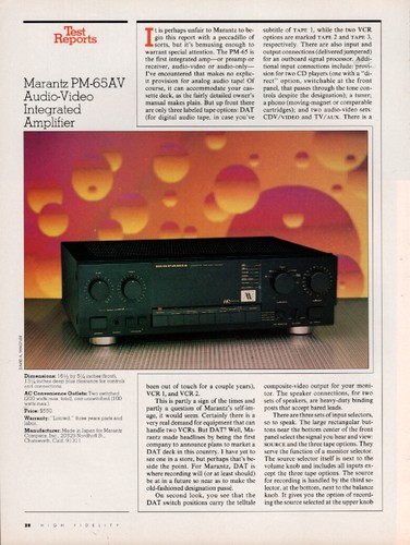 Marantz 65av amplifier - marantz,