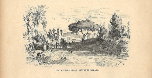 Stampa antica roma porta furba - roma,