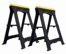 COPPIA DI CAVALLETTI PIEGHEVOLI PORTATA 170KG FALEGNAME ANTISCIVOLO BANCO LAVORO