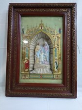 Antica Teca Sacra Famiglia statua porcellana Biscuit scarabattolo icona quadro