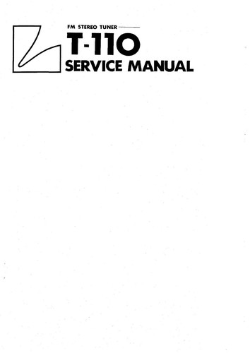 Manuale servizio per luxman - manuale,