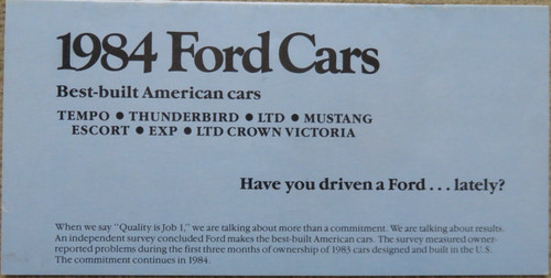 Brochure ford tempo ltd - brochure,