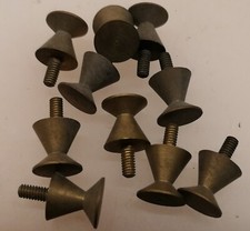 10 POMOLI POMELLI MANIGLIE MANOPOLE OTTONE  PER MOBILE CASSETTI D'EPOCA VINTAGE