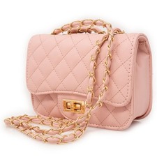 Borsetta donna rosa trapuntata tracolla catena piccola borsa passeggio ragazza