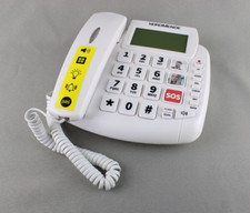 TELEFONO FISSO EASY HOME 200 LCD WHITE Nordmende TASTI GRANDI SOS per anziani