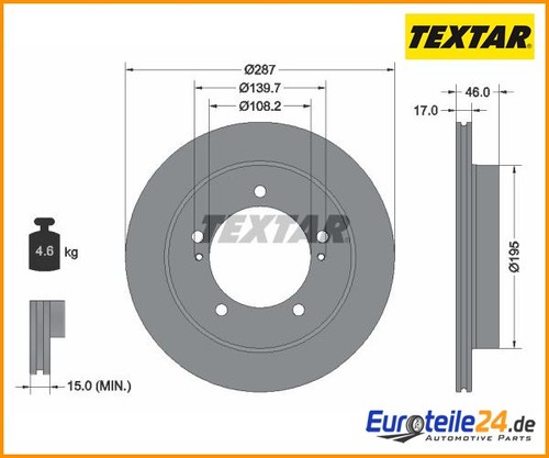 Disco freno pro textar - 2,