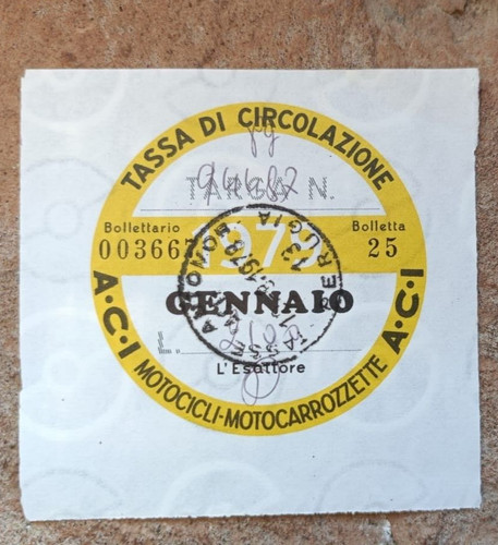 Bollo aci 1979 - per, moto