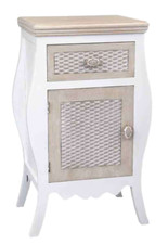 COMODINO BOMBATO ARMADIETTO SHABBY CHIC CAMERA LETTO INGRESSO BEIGE 77*47*35cm