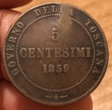 Moneta 5 Centesimi 1859