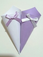 100 Coni porta riso porta confetti matrimonio bianchi e lilla GIA'MONTATI