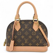 Borsa a mano originale LOUIS VUITTON Monogram Alma BB tela marrone da donna l...