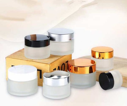 Contenitore crema vetro - , bianco