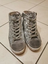 2star sneakers numero 36 pelle - glitter argento, con zip lato interno