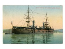Incrociatore Carlo Alberto Regia Marina Nave Guerra 1916 Cartolina Viaggiata