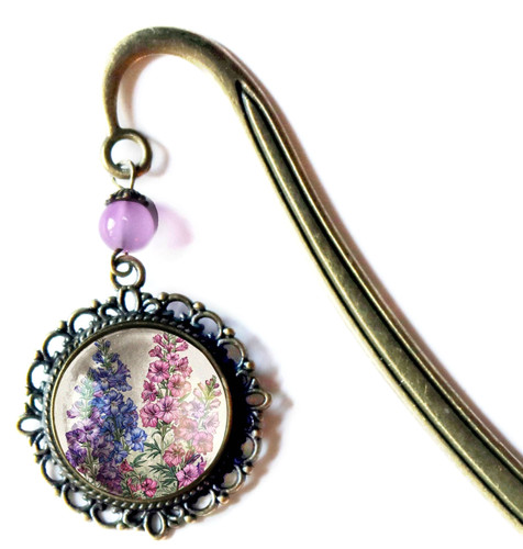 Larkspur flower bookmark - larkspur,
