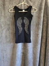Women's Angel Wings Rhinestone Angelina Tank Top (Size XS)