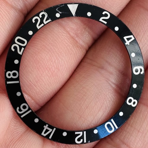 Rolex black insert fat font - black, "