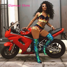 Sexy STIVALI COSCIA PAILLETTES