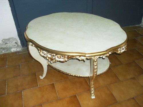 Tavolo tavolino ovale legno - tavolo,