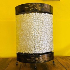 Lampada etnica ferro e madre perla abatjour chic