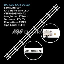 KIT 3 BARRE STRIP LED TV SAMSUNG V5DN-395SM0-R2 BN96-37622A HG40ND460
