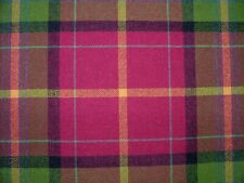100% Shetland Lana Rosa E Lime Tartan Quadri Tenda Tappezzeria Cuscino Tessuto