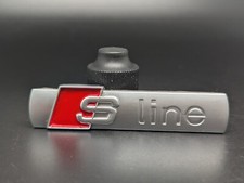 AUDI S LINE 73MM LOGO METALLO SIGLA EMBLEMA FREGIO STEMMA SCRITTA BADGE TARGA