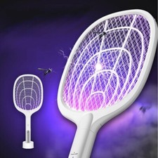 NUOVO MODELLO RACCHETTA ELETTRICA LED PER ZANZARE,MOSCHE, MOSCA,INSETTI,CON BASE