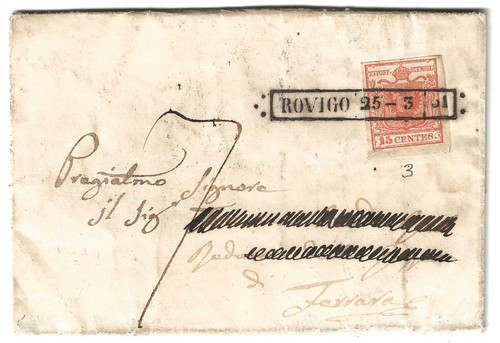 1850 lombardo veneto 15 c - 1850,