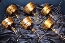SET 6 BICCHIERI, VETRO DORATO