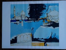 REMO BRINDISI (1918 -1996) Serigrafia su Carta di VENEZIA  con DIFETTO