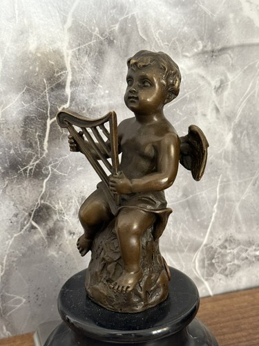 Statua angelo bronzo gioca - statua,