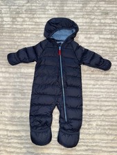 Tuta da neve con cappuccio 0-3 M LL Bean blu navy 650 DOWN Downtek Puffer Bunting
