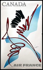 1967 * Manifesto, Poster Turismo "Georges Mathieu - Air France CANADA" Francia (