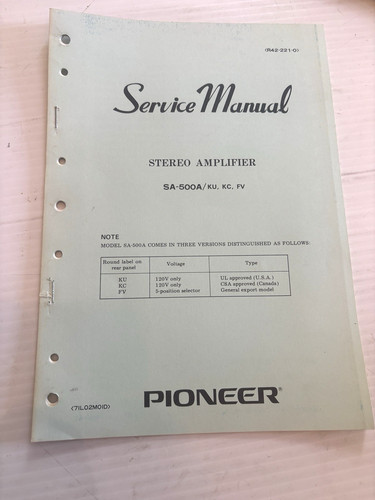 Pioneer 500a amplificatore - pioneer, sa-500a