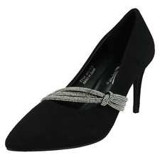 Donna Anne Michelle Tacco Alto a Punta Scarpe Col Tacco con Strass Twist F9R0118