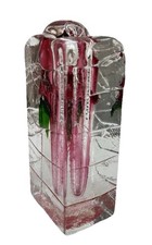 BARBINI VASO MONOFIORE SCULTURA PORTAFIORI VETRO CRISTALLO SOFFIATO MURANO ITALY